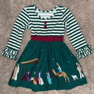 Eleanor Rose Nativity Scene Striped Dress